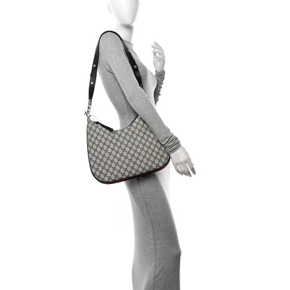 Gucci GG Supreme Monogram Textured Calfskin Web Large Attache Shoulder Bag Beige Blue 2 of 12