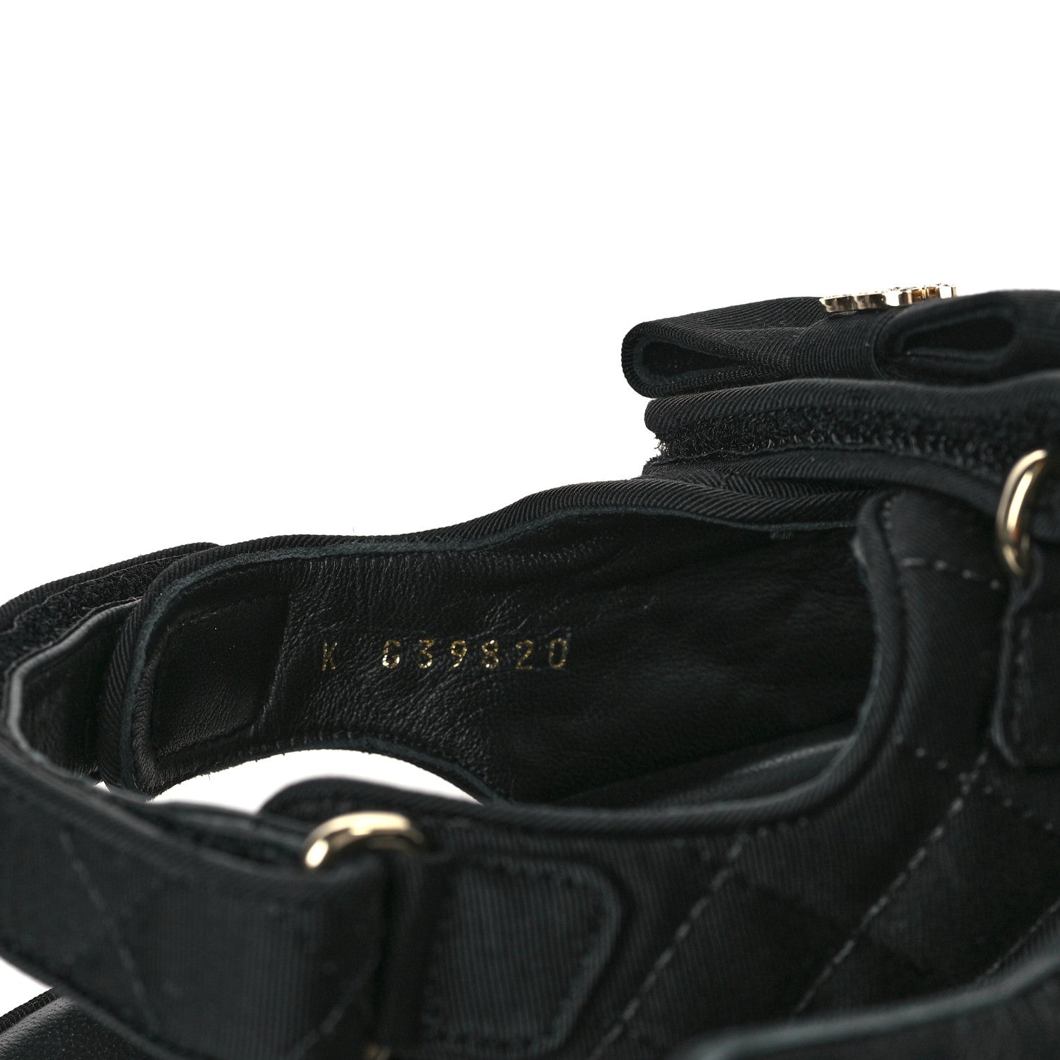 Chanel Grosgrain Quilted Bow Dad Sandals 38.5 Black 8 of 9
