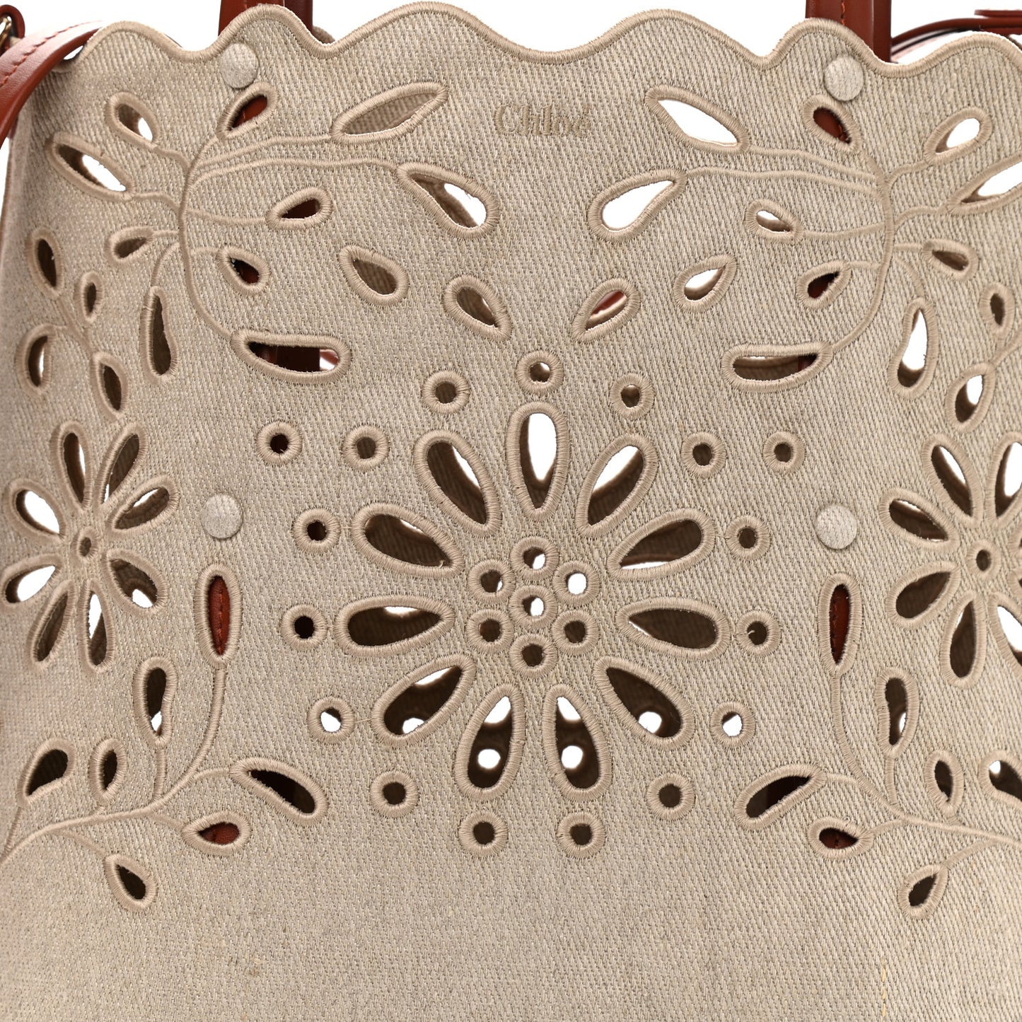 Linen Calfskin Small Kamilla North-South Tote Beige