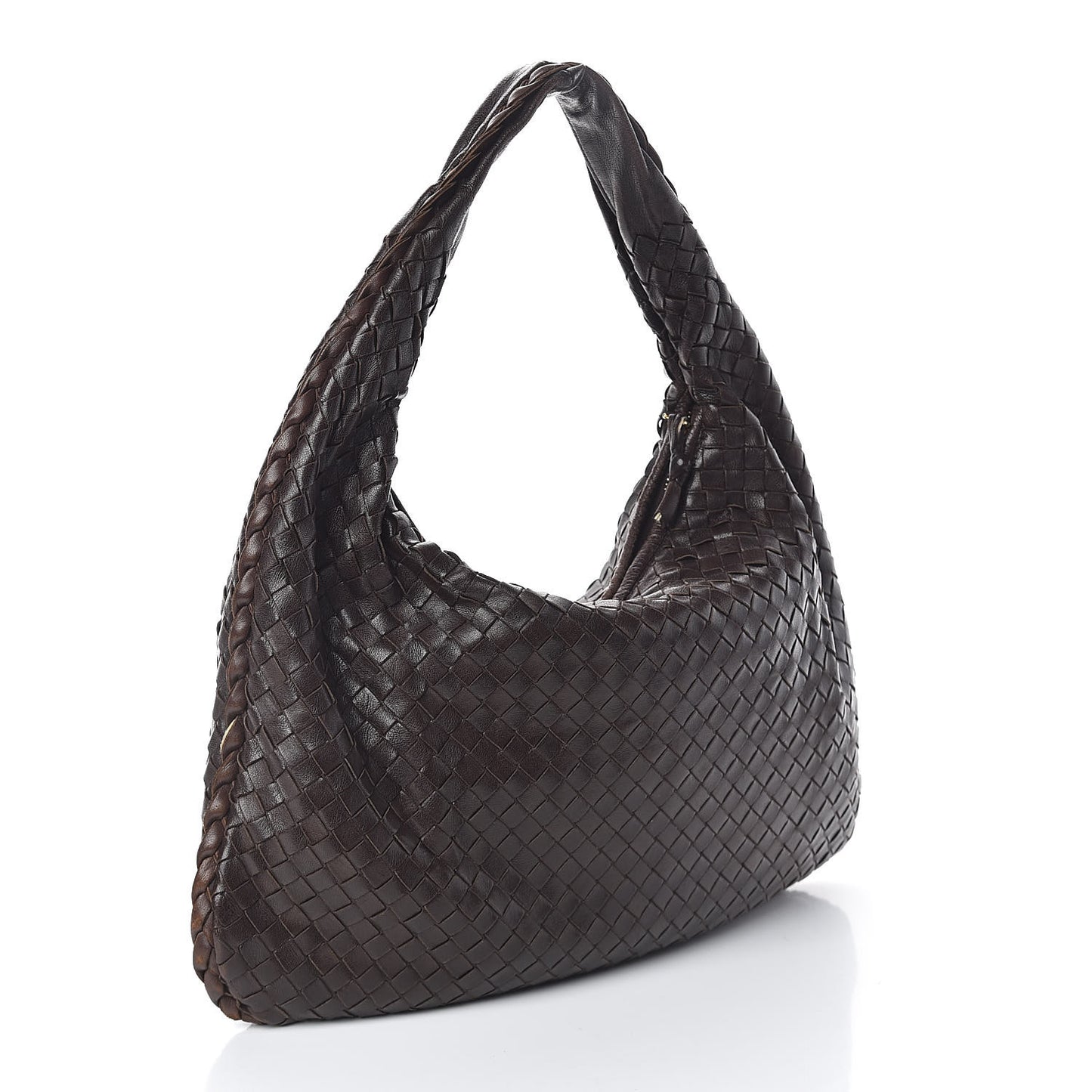 Nappa Intrecciato Medium Veneta Hobo Ebano