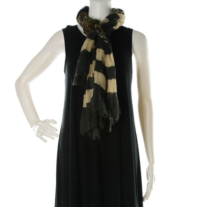 Louis Vuitton Cashmere Silk Leopard V Stole Kaki Vanilla 2 of 9