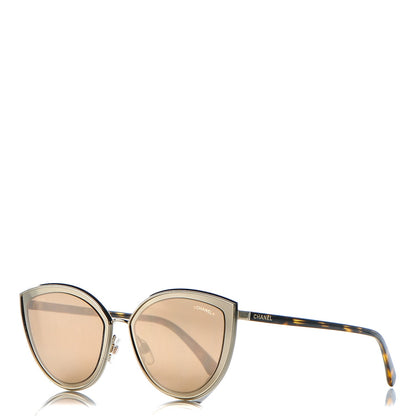 Chanel Metal Cat Eye Sunglasses 4222 Gold 1 of 9