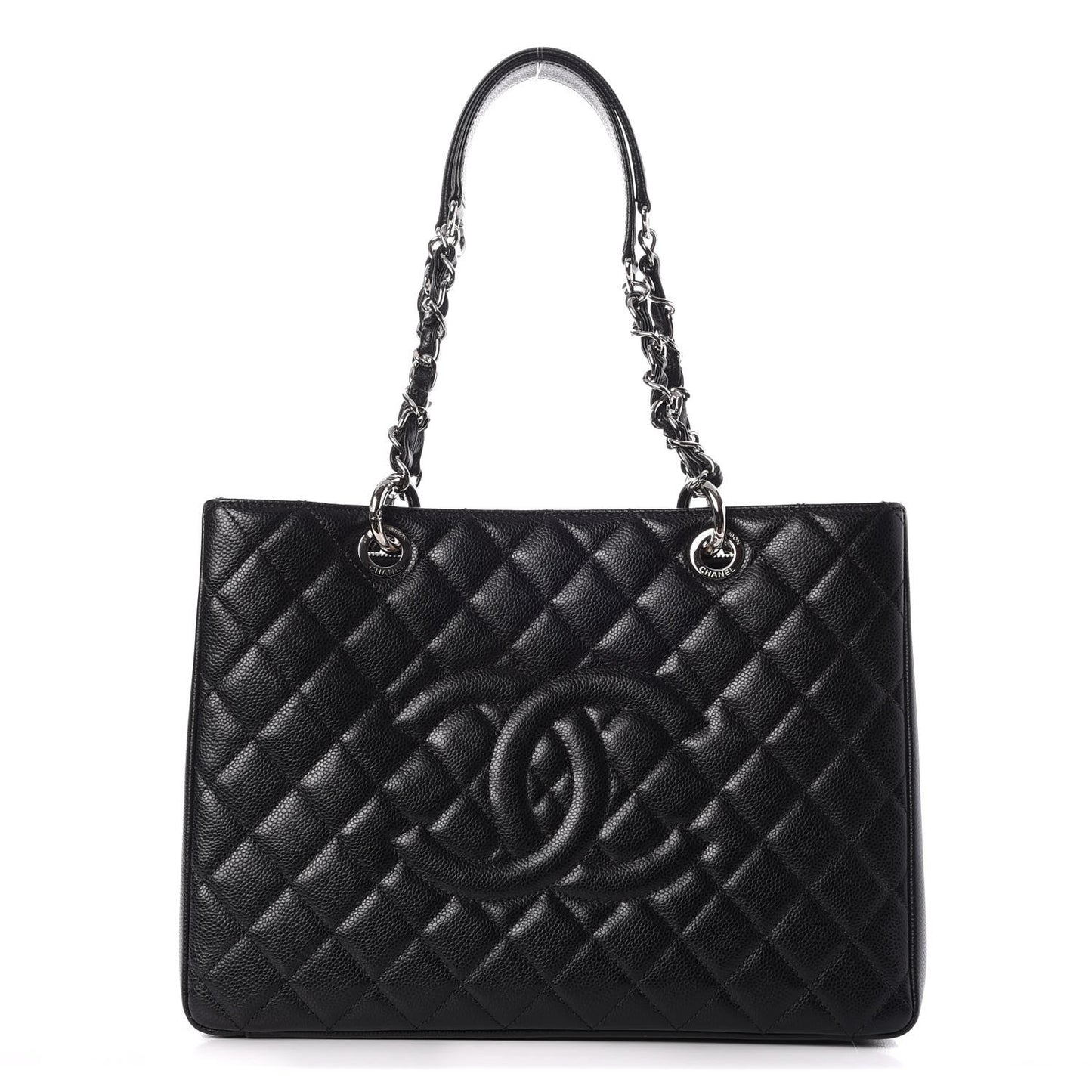 Caviar Quilted Grand Shopping Tote GST Black