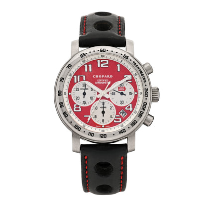 Chopard Titanium Calfskin 39mm Mille Miglia Rosso Corsa Chronograph Automatic Watch Red 1 of 5