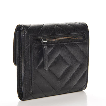 Chanel Sheepskin Chevron Quilted Reissue Compact Wallet So Black 3 of 10
