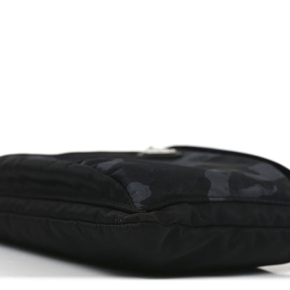 Prada Tessuto Nylon Saffiano Patch Camouflage Pouch Blue Black 8 of 8