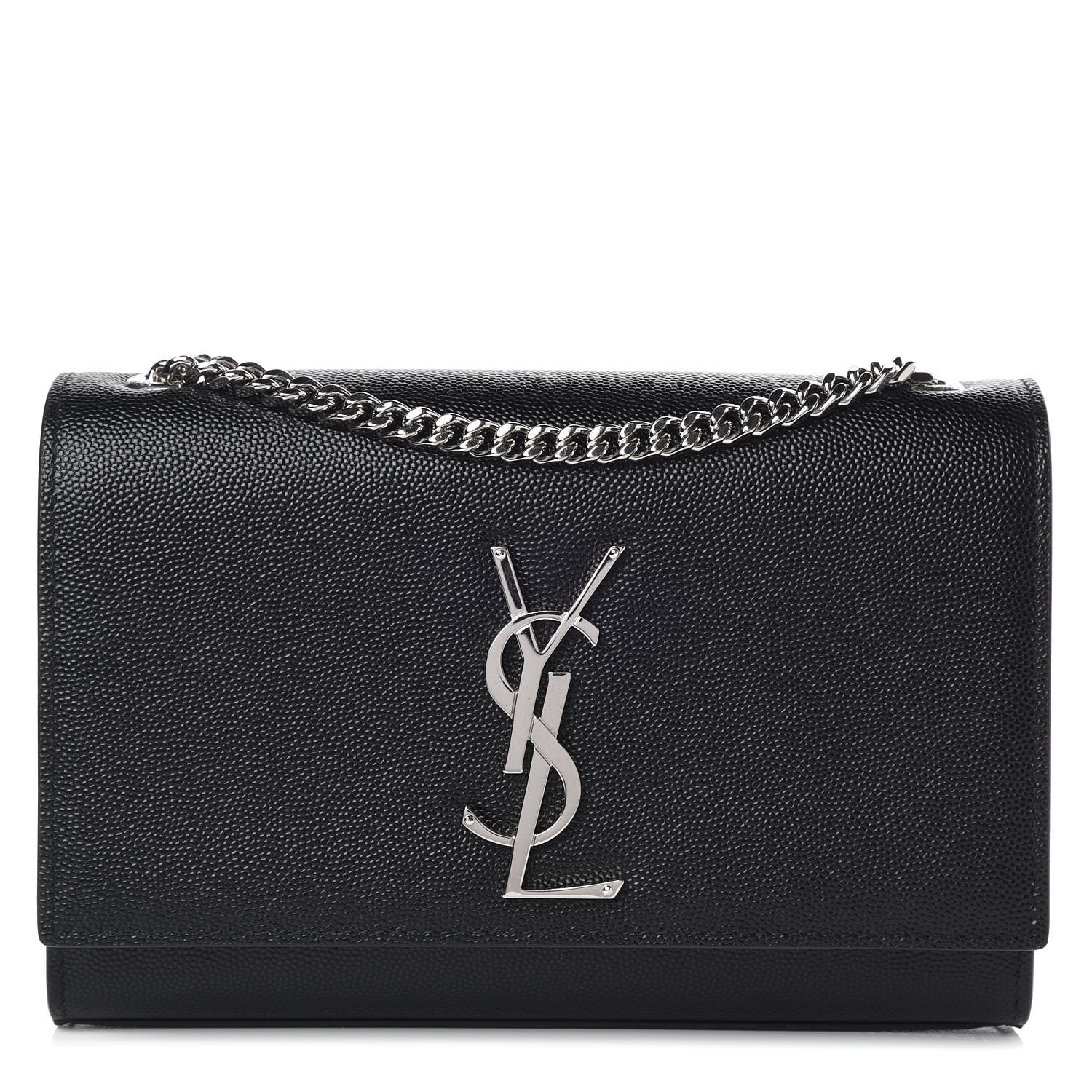 Saint Laurent Grain De Poudre Small Monogram Kate Satchel Black 1 of 9