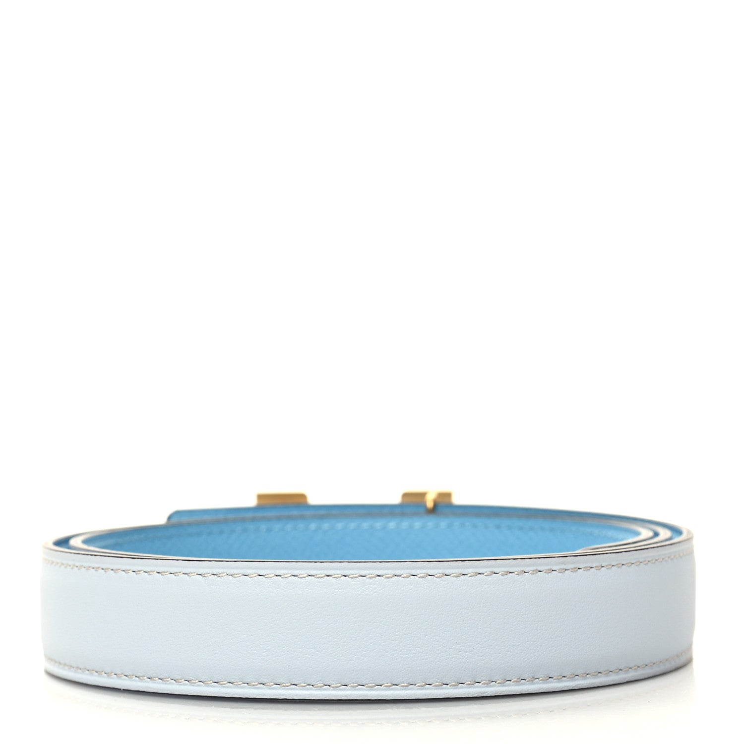Hermes Epsom Swift 24mm Guilloche H Belt 85 34 Bleu Brume Celeste 2 of 5