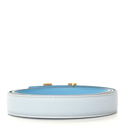 Hermes Epsom Swift 24mm Guilloche H Belt 85 34 Bleu Brume Celeste 2 of 5