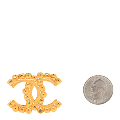 Chanel Metal Crystal Pearl CC Crystal Brooch Gold 2 of 4