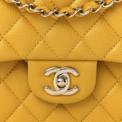 Chanel Caviar Quilted Medium Double Flap Yellow 7 of 12