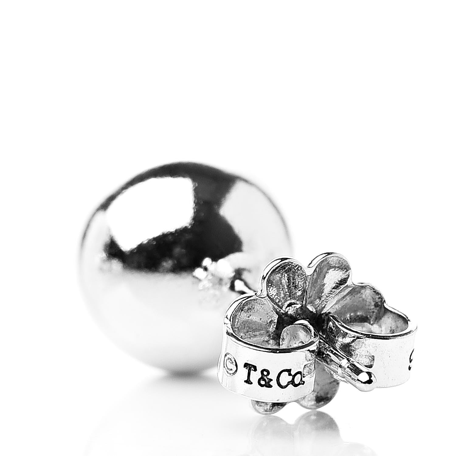 Tiffany Sterling Silver 8mm HardWear Ball Earrings 4 of 4