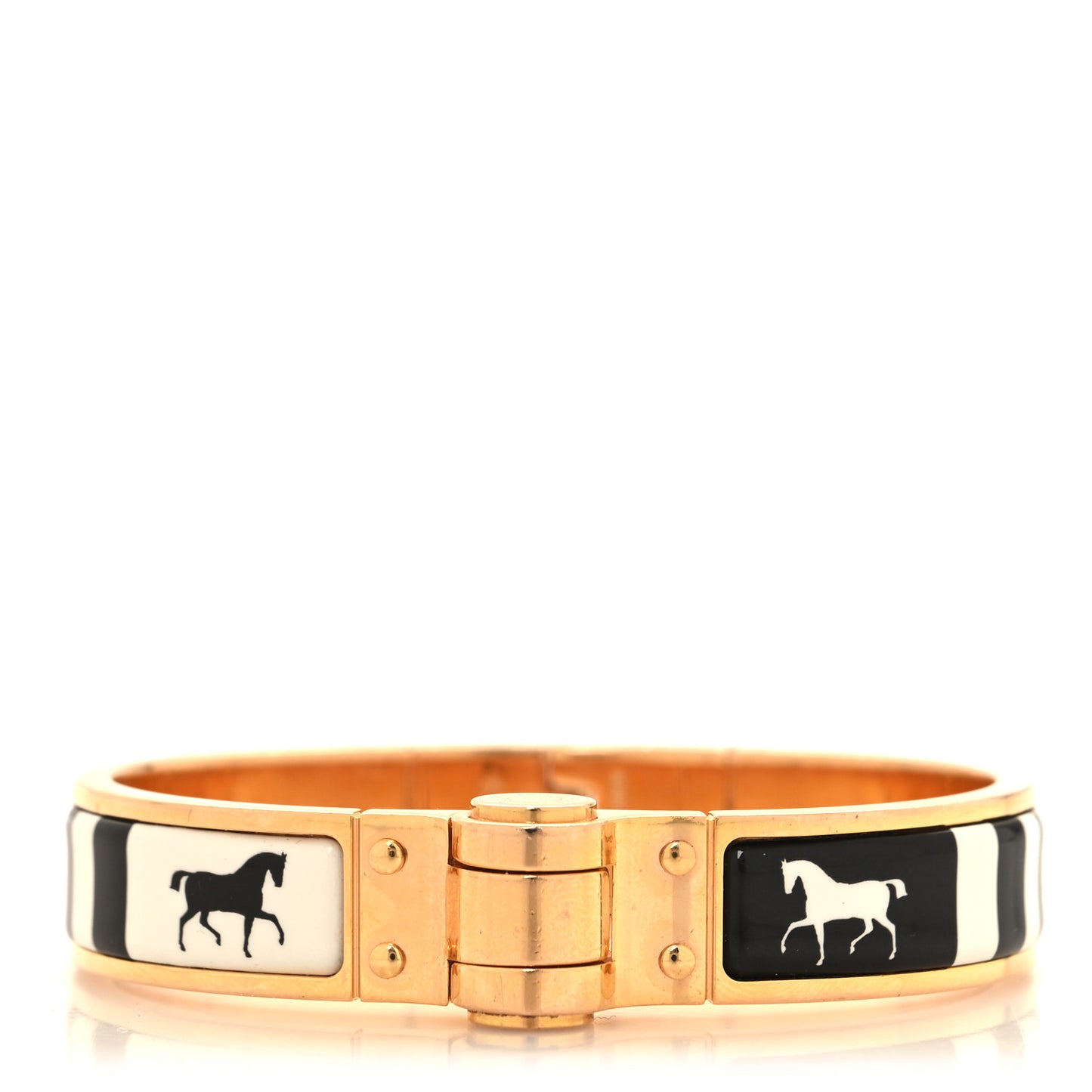 Enamel Printed Charniere Couvertures Nouvelles Narrow Hinged Bracelet S Positif Negatif