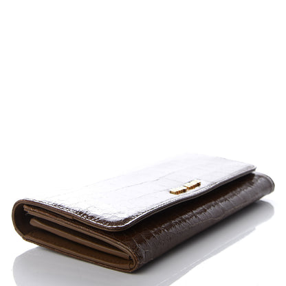 Miu Miu Embossed Crocodile Continental Wallet Tobacco 4 of 7