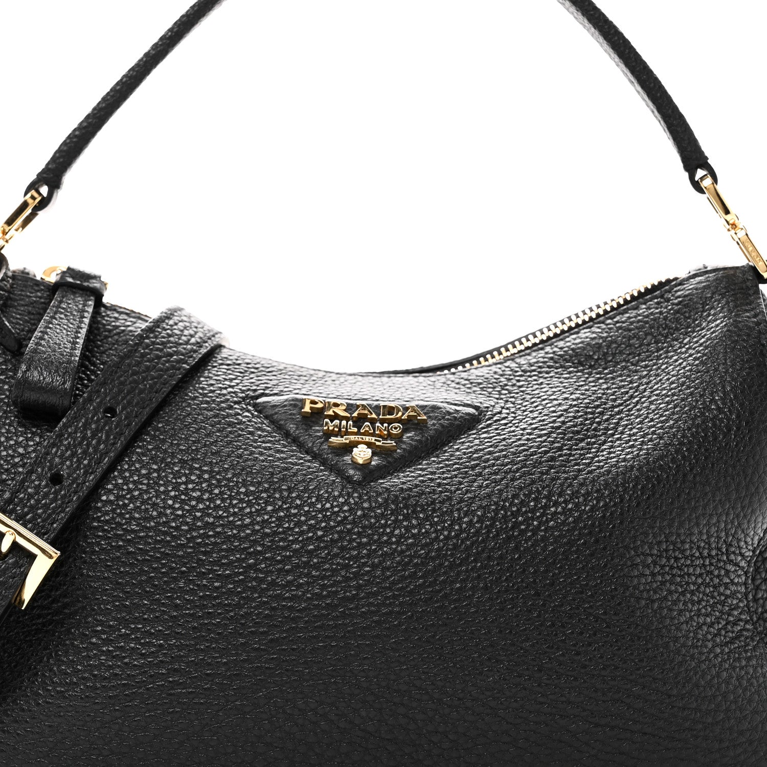Prada Vitello Daino Small Shoulder Bag Black 6 of 8