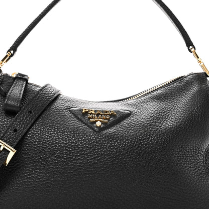 Prada Vitello Daino Small Shoulder Bag Black 6 of 8