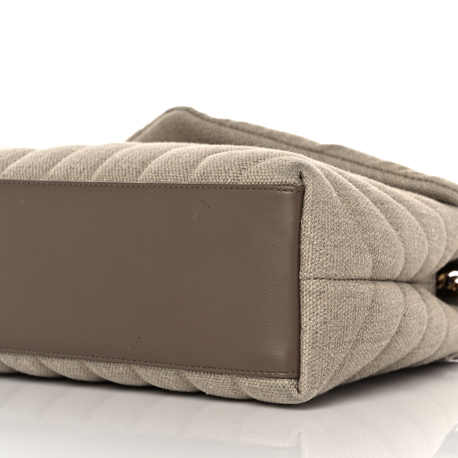 Saint Laurent Linen Y Quilted Monogram Small Loulou Chain Satchel Natural Taupe 8 of 8