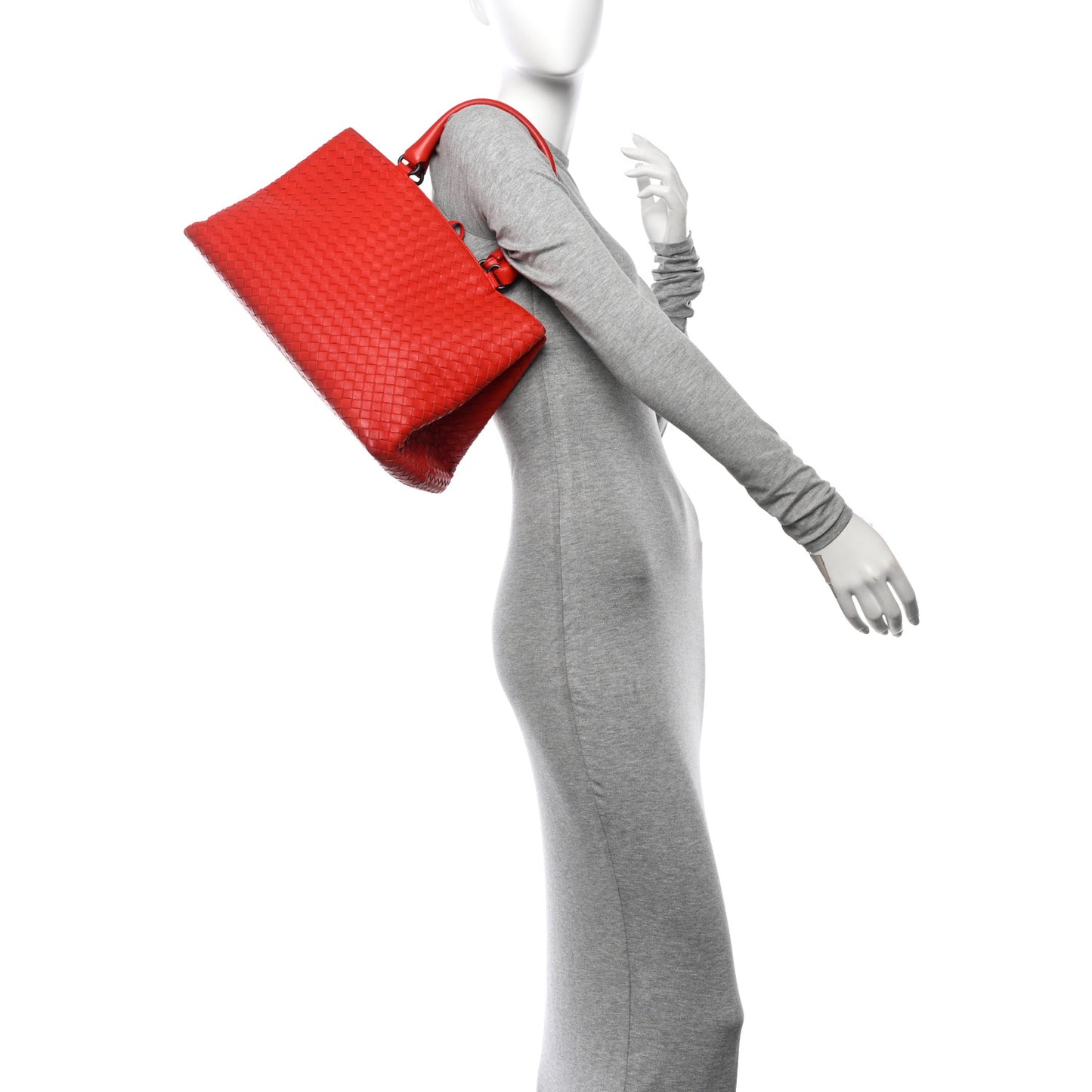 Nappa Intrecciato Milano Tote Orange