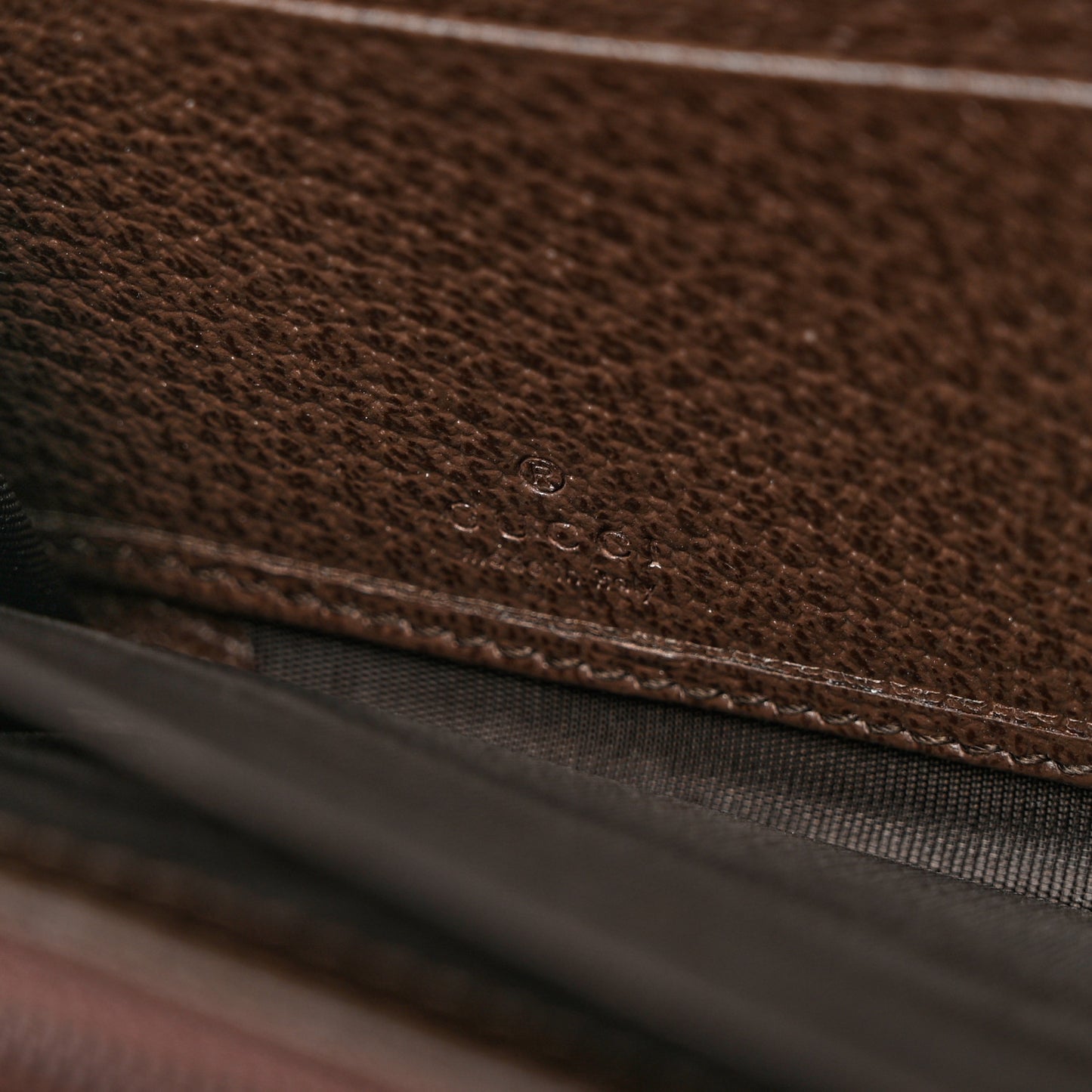 GG Supreme Monogram Web Ophidia Zip Around Wallet Brown