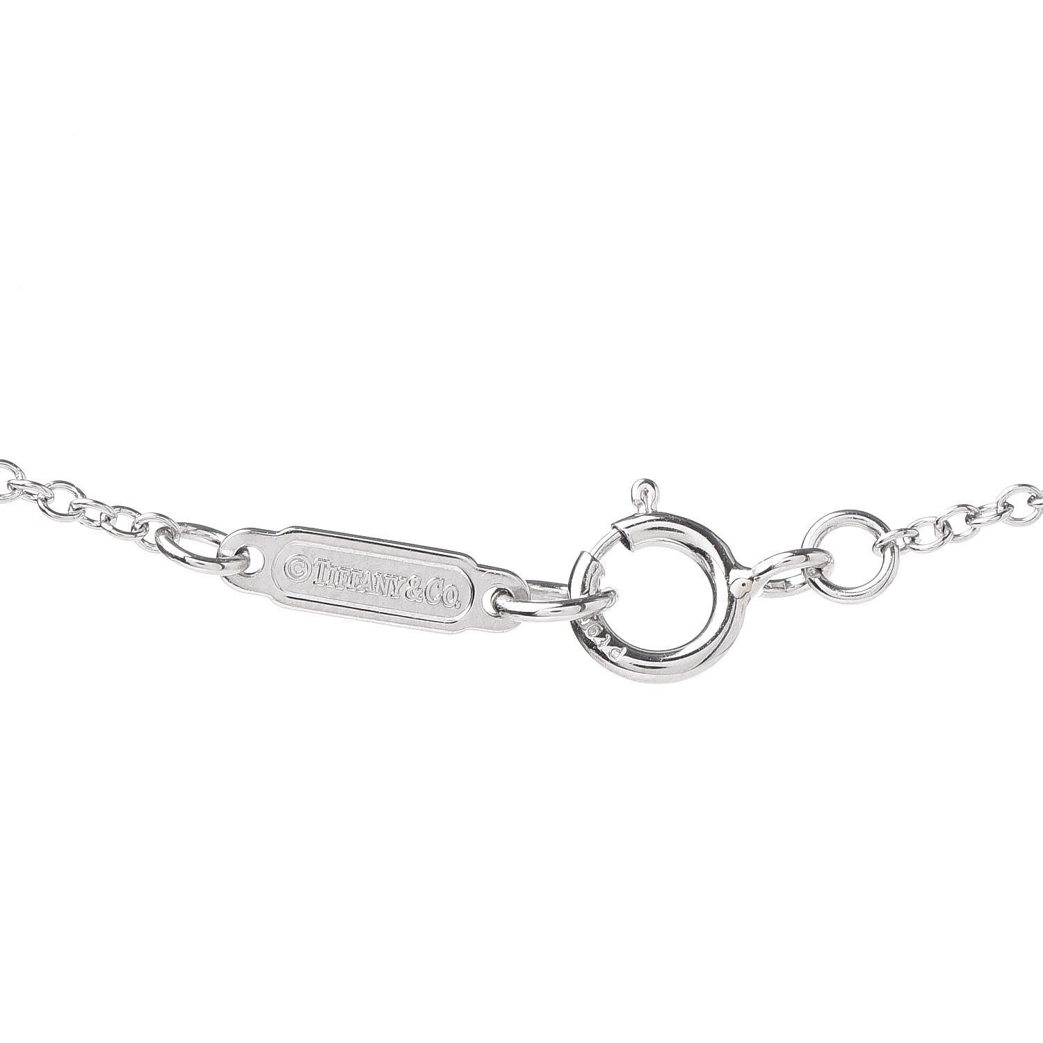 Tiffany Platinum Diamond Heart Pendant Necklace 4 of 5