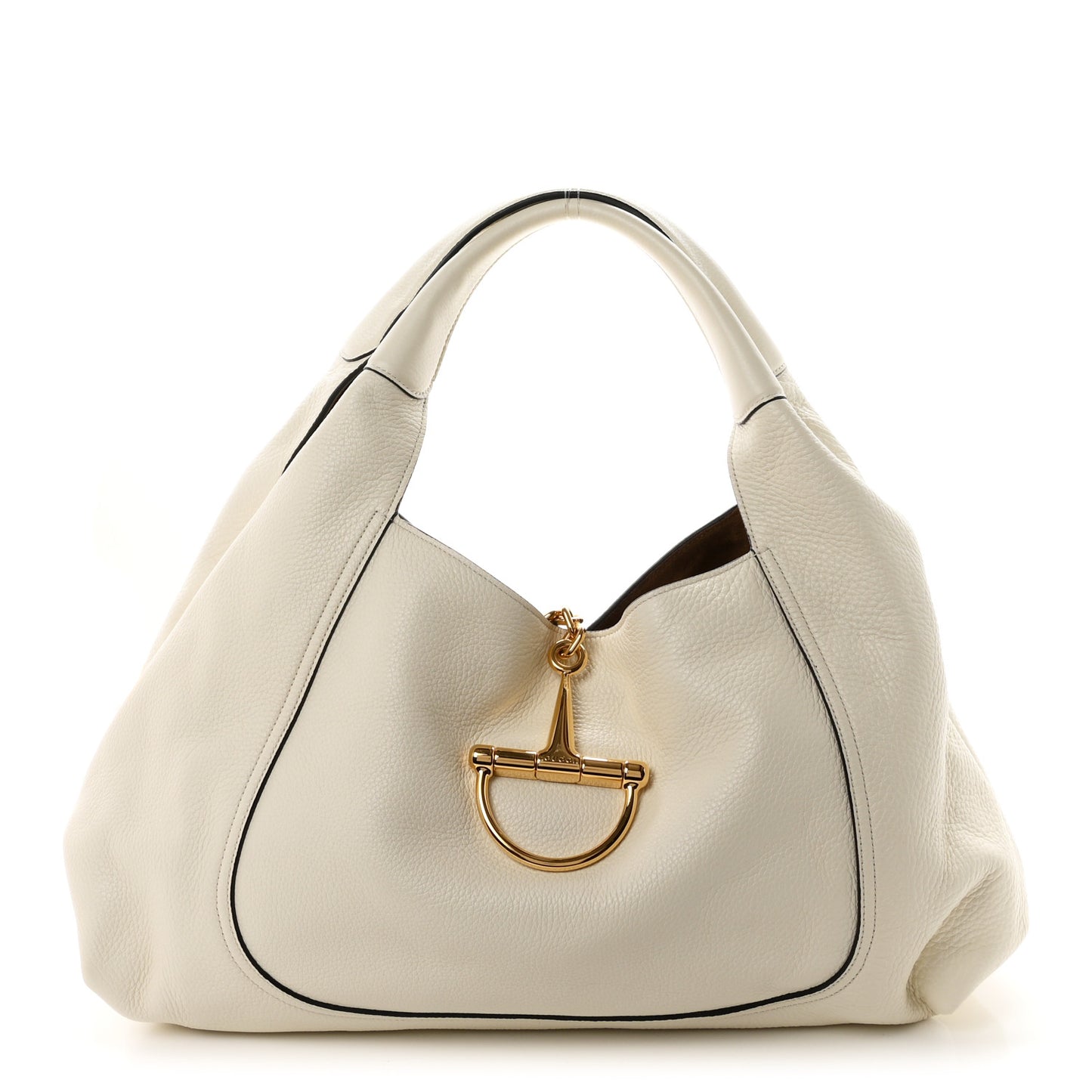Grained Calfskin Softbit Maxi Shoulder Bag Dusty White