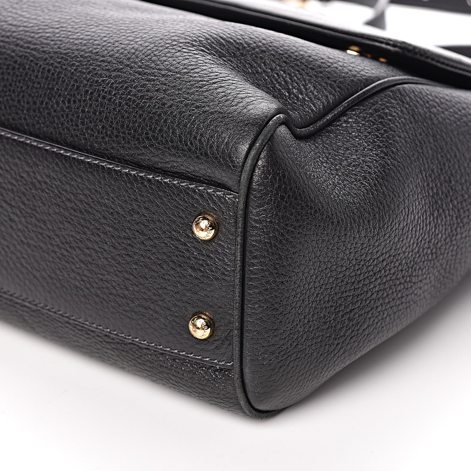 Dolce & Gabbana Grained Deerskin Medium Miss Sicily Satchel Black 6 of 15