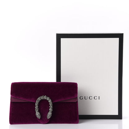 Gucci Velvet Super Mini Dionysus Shoulder Bag Fuchsia Violet Cyclamen 11 of 11