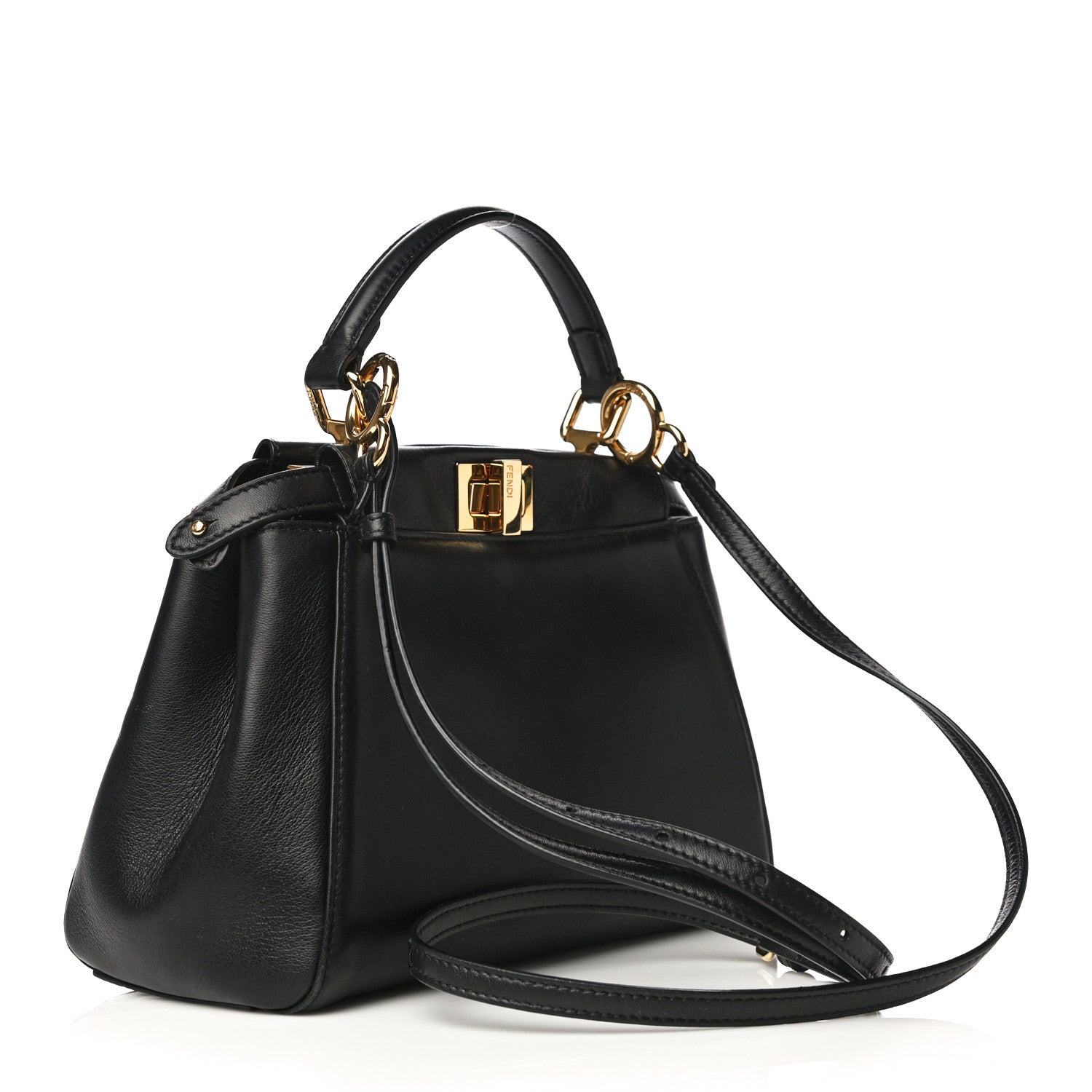 Fendi Nappa Mini Peekaboo Iconic Satchel Black 3 of 26