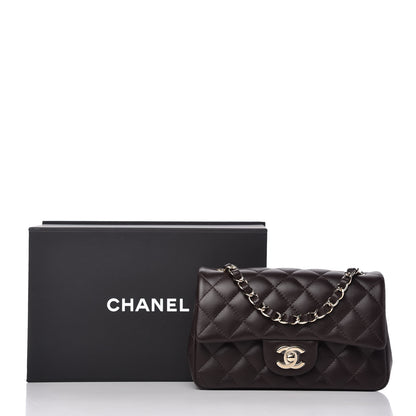 Chanel Lambskin Quilted Mini Rectangular Flap Dark Brown 11 of 11