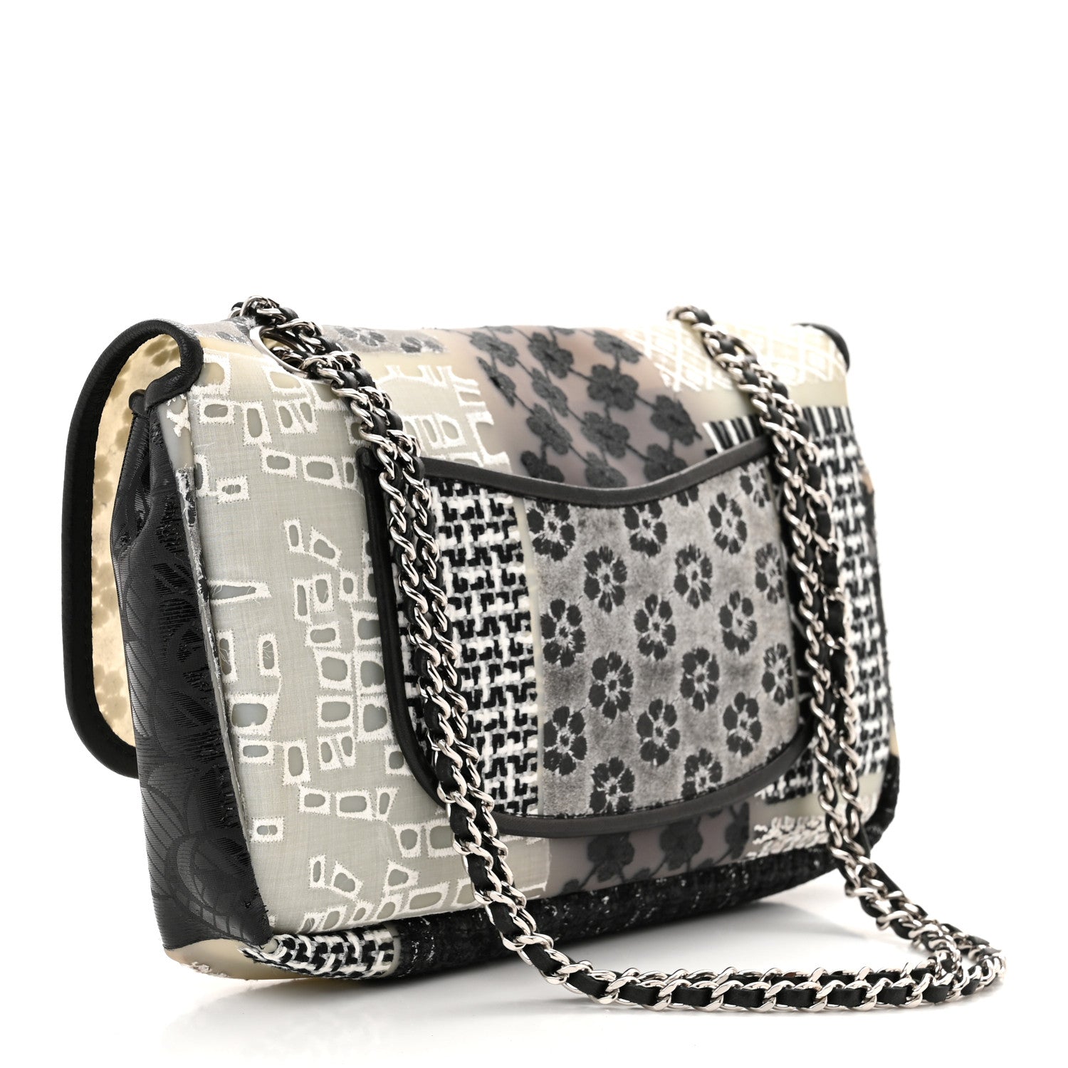 Chanel PVC Tweed Patchwork Medium Single Flap Black 3 of 10