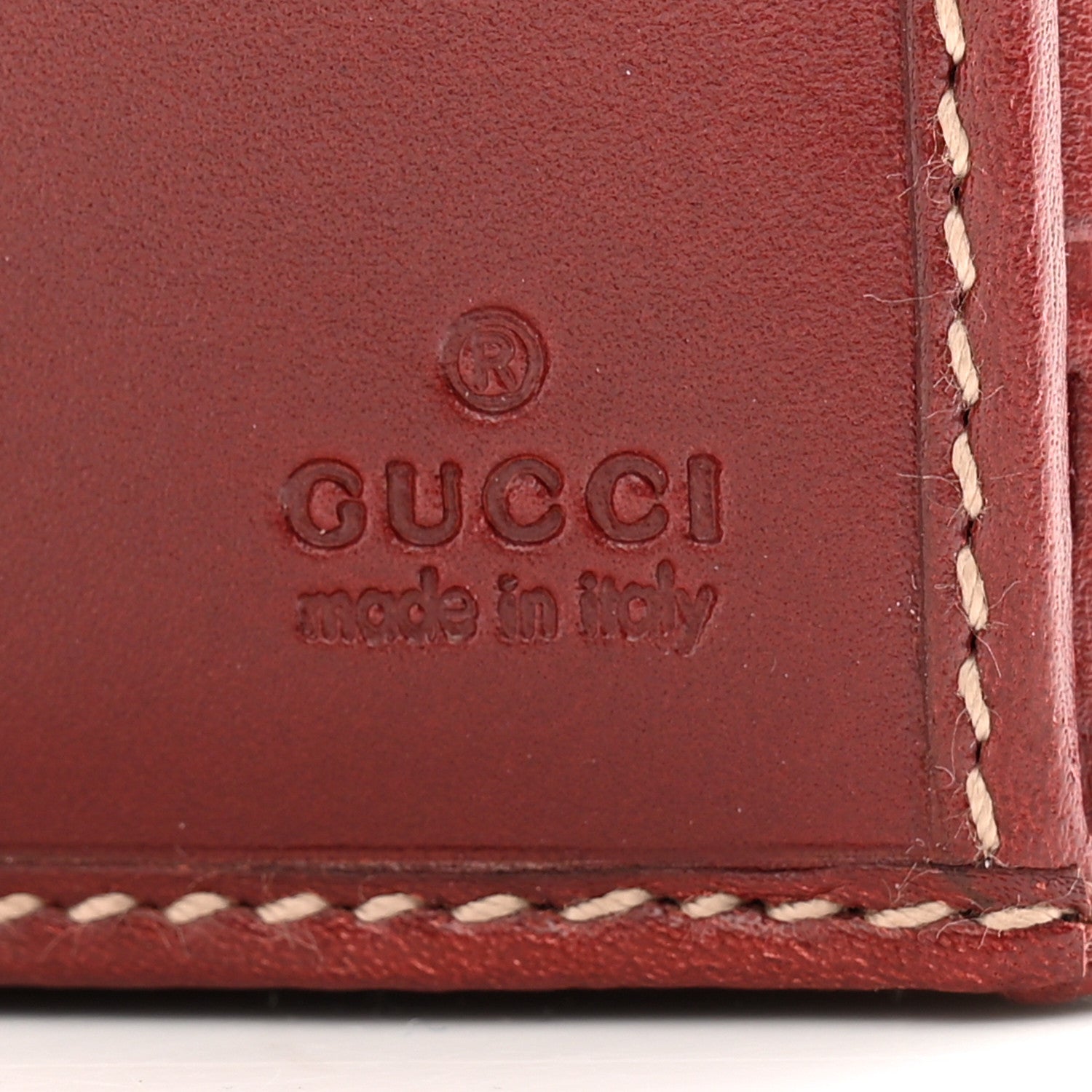 Gucci Guccissima Margaux Calfskin Metal Bar Continental Flap Wallet Dark Red 6 of 15