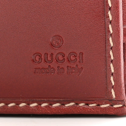 Gucci Guccissima Margaux Calfskin Metal Bar Continental Flap Wallet Dark Red 6 of 15
