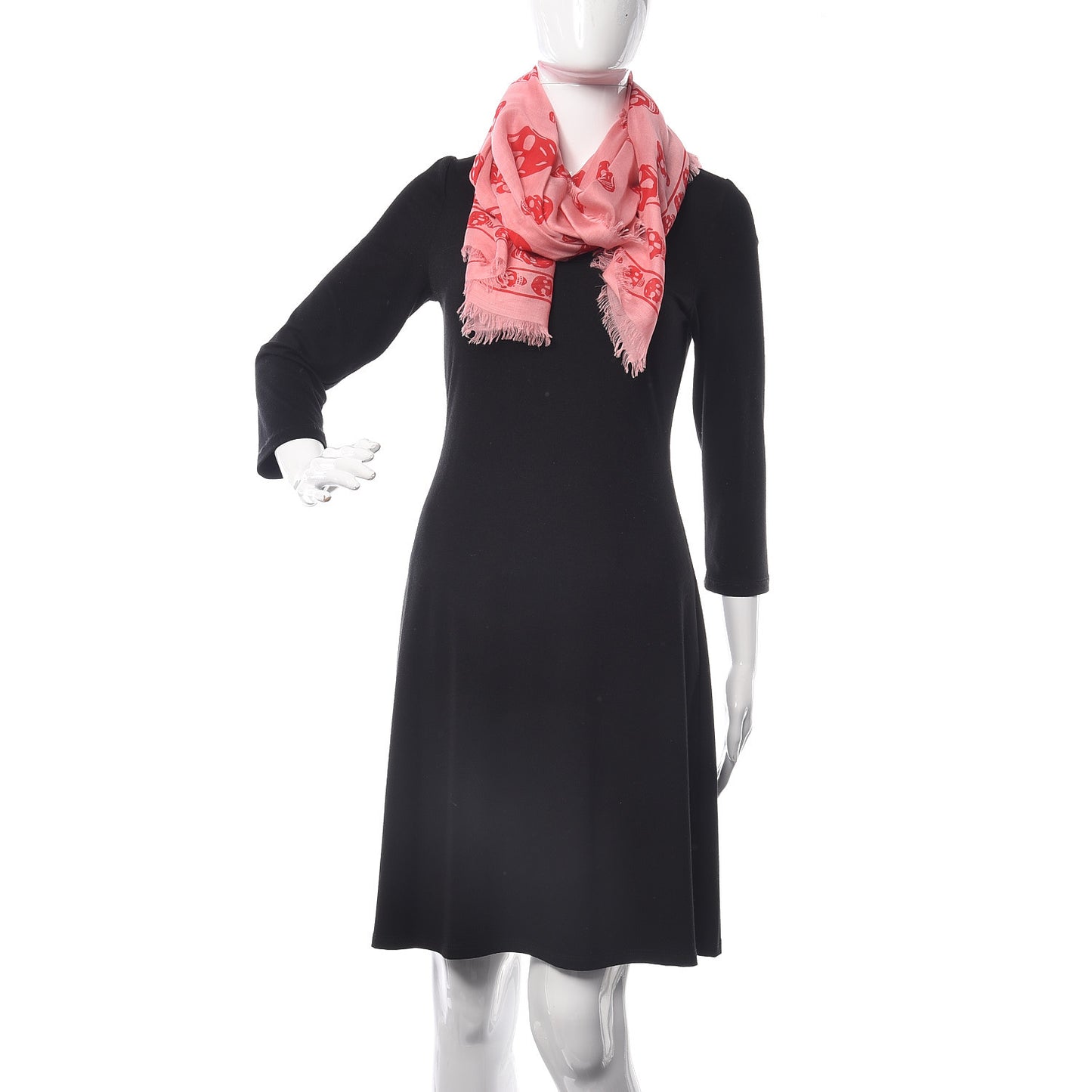 Silk Chiffon Skull Scarf Roseate Red