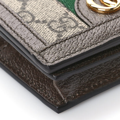Gucci GG Supreme Monogram Web Ophidia Card Case Beige New Acero 7 of 9