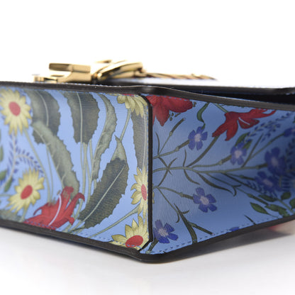 Gucci Shangai Calfskin Web New Flora Small Sylvie Shoulder Bag Azure 7 of 10