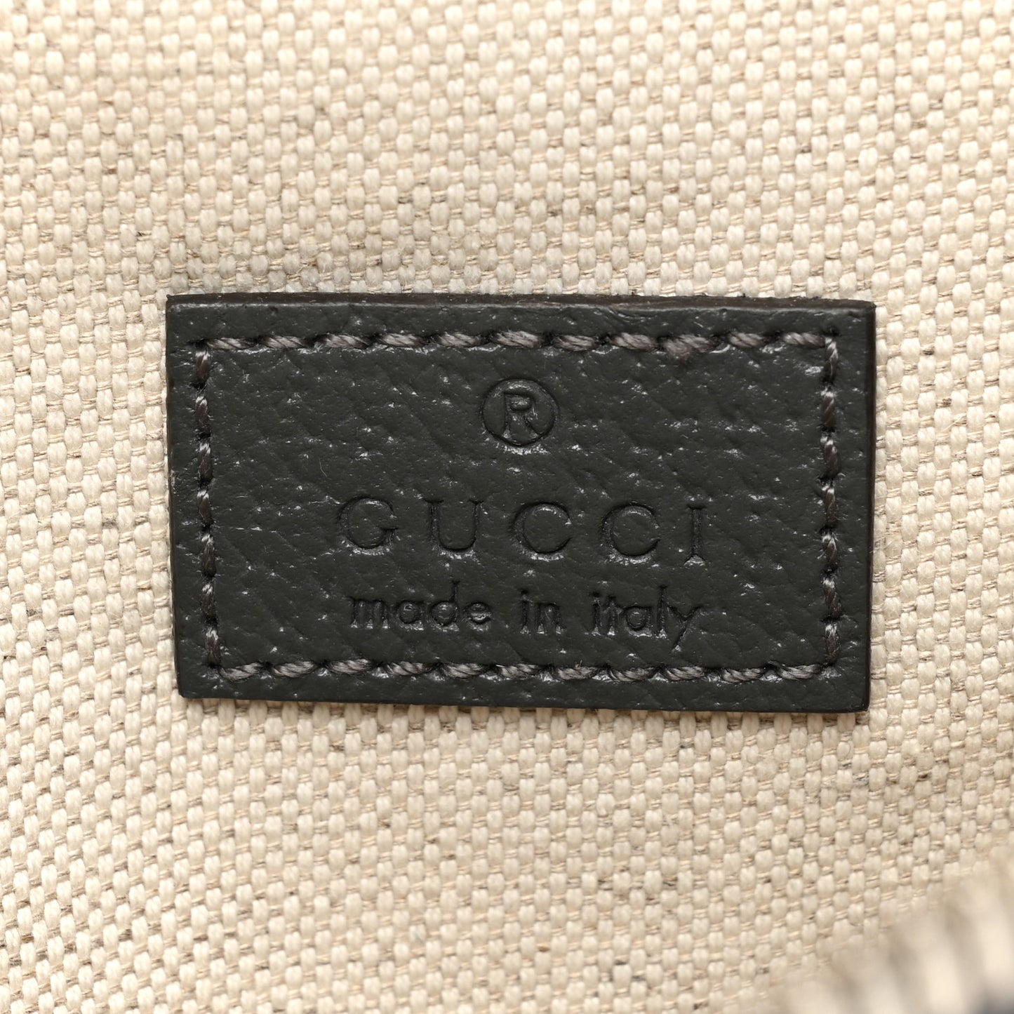 GG Supreme Monogram Textured Dollar Calfskin Ophidia Belt Bag Grey Black Graphite Grey