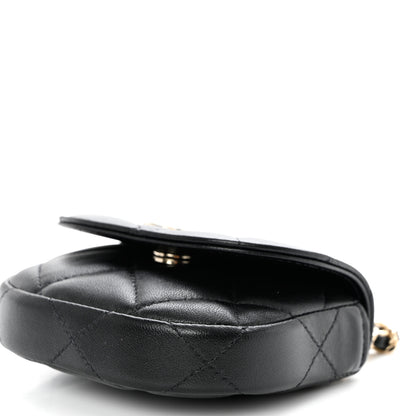 Chanel Lambskin Quilted Pearl Top Handle Clutch With Chain Black 12 of 12