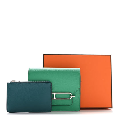 Hermes Evercolor Bi-Color Roulis Slim Wallet Menthe Vert Bosphore 8 of 8