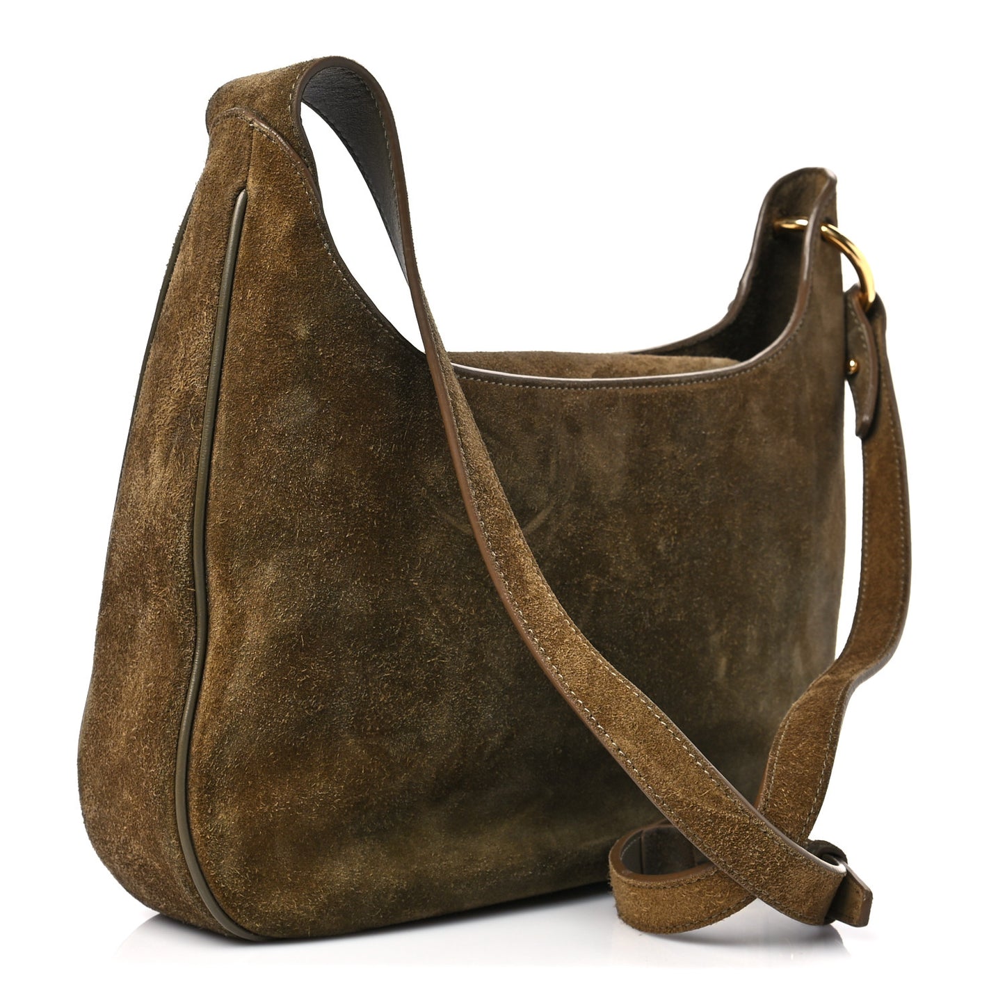 Suede La Medusa Small Shoulder Bag Khaki