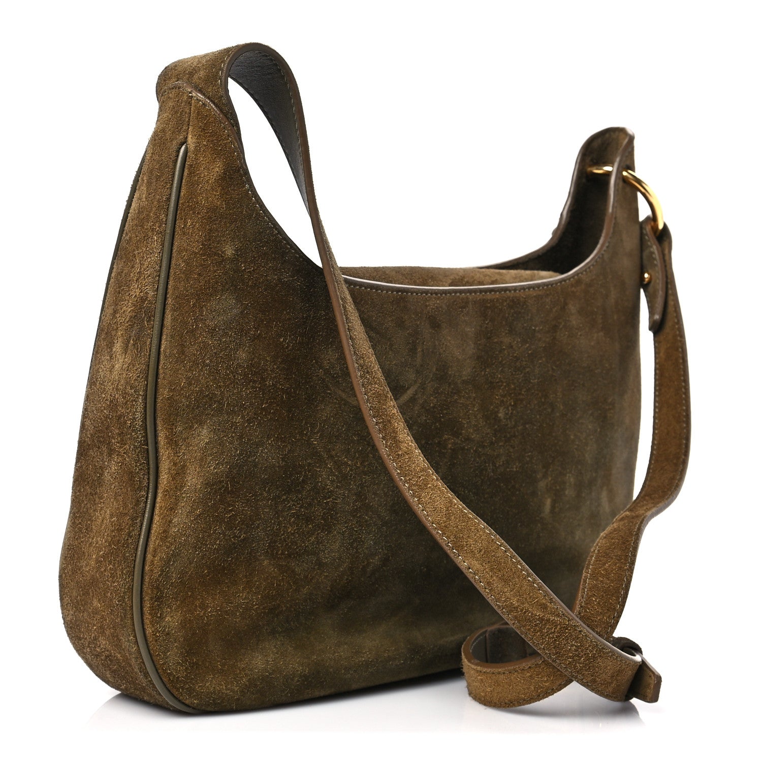 Versace Suede La Medusa Small Shoulder Bag Khaki 3 of 7