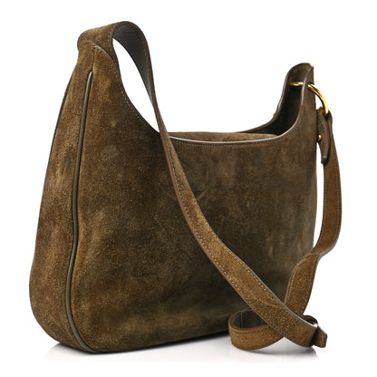 Versace Suede La Medusa Small Shoulder Bag Khaki 3 of 7