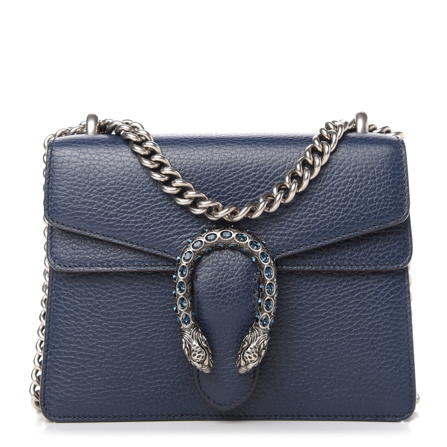Dollar Calfskin Crystal Mini Dionysus Shoulder Bag Blue Agata Montana Sapphire