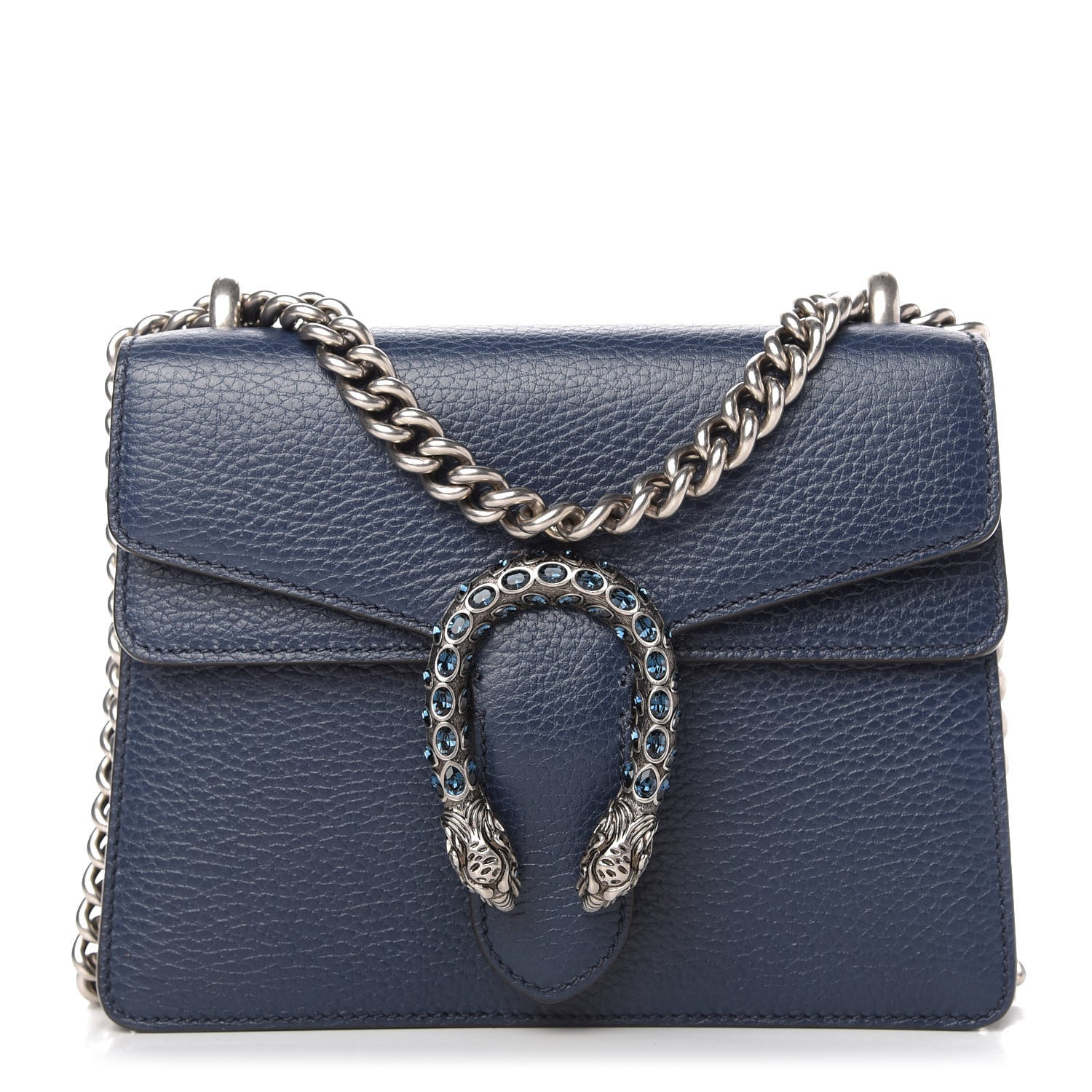 Gucci Dollar Calfskin Crystal Mini Dionysus Shoulder Bag Blue Agata Montana Sapphire 1 of 10