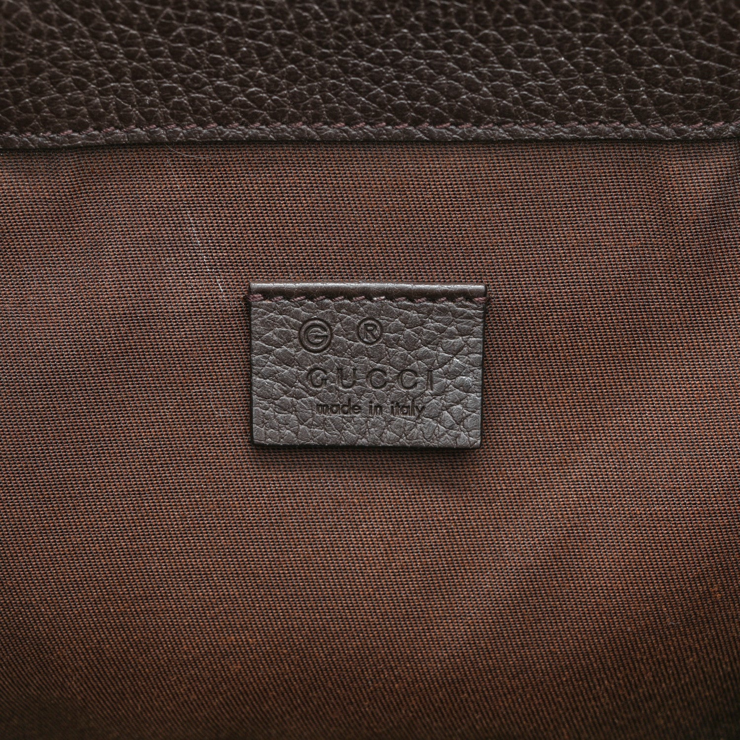 Gucci Monogram Dollar Calfskin O Drawstring Backpack Beige Ebony Testa di Moro Dark Chocolate 6 of 11