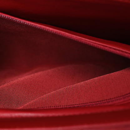 Chanel Caviar Chevron Quilted Framed Clutch Red 7 of 12