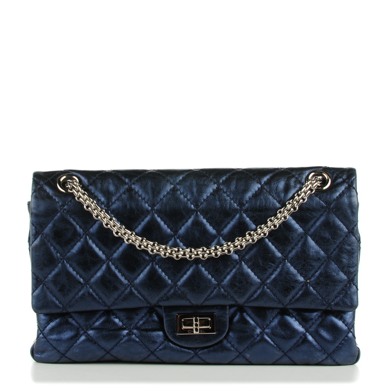 Chanel Metallic Aged Calfskin Quilted 2.55 Reissue 226 Flap Blue 1 of 7
