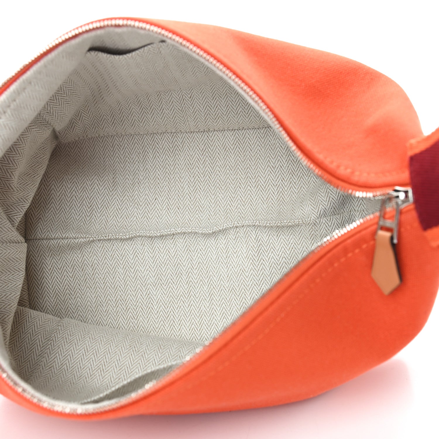 Hermes Canvas Small Bride-A-Brac Pouch Orange Burgundy 5 of 8