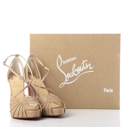 Christian Louboutin Kid Rete Filamenta 120 Platform Sandals 37 Nude 9 of 9