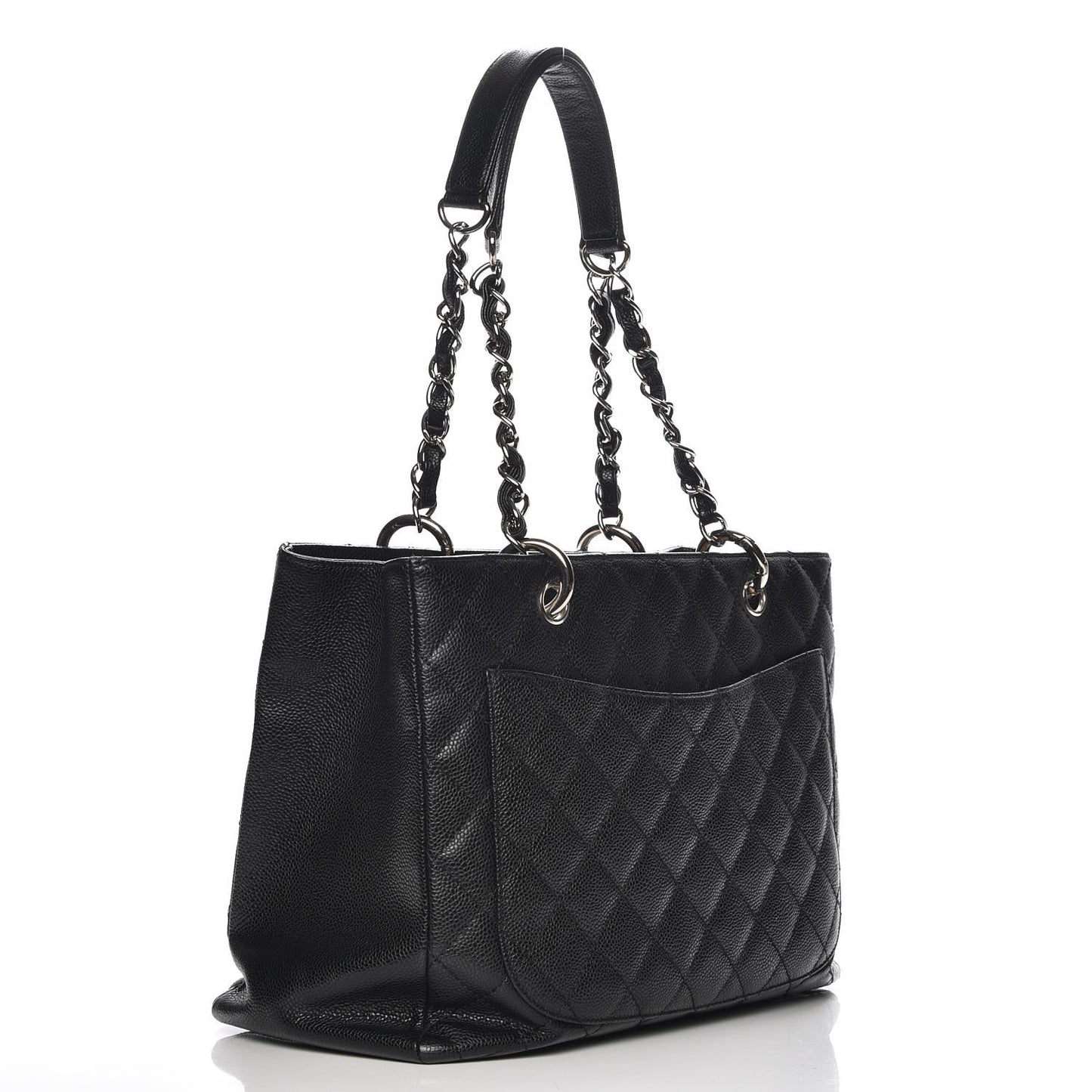 Caviar Quilted Grand Shopping Tote GST Black