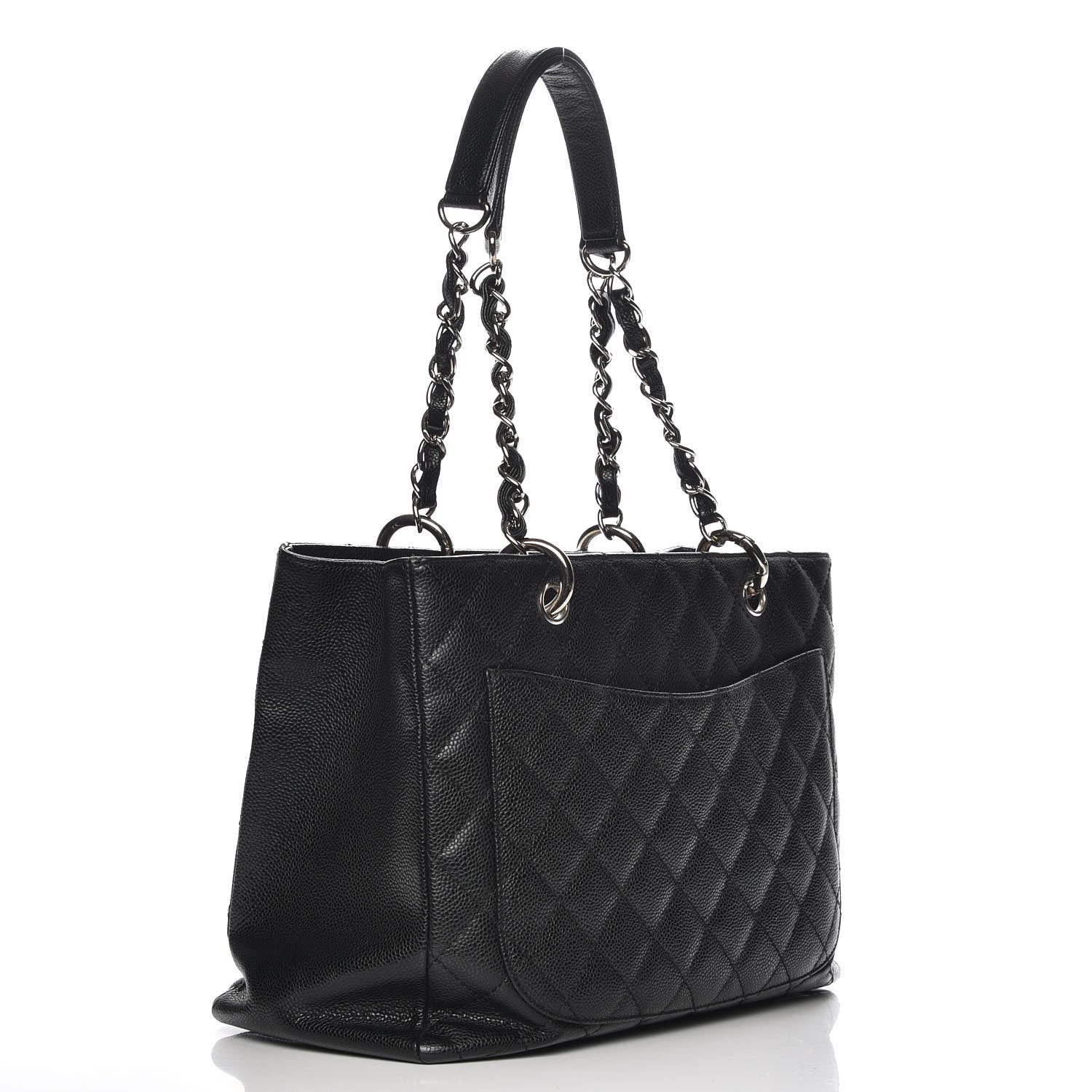 Chanel Caviar Quilted Grand Shopping Tote GST Black 3 of 8